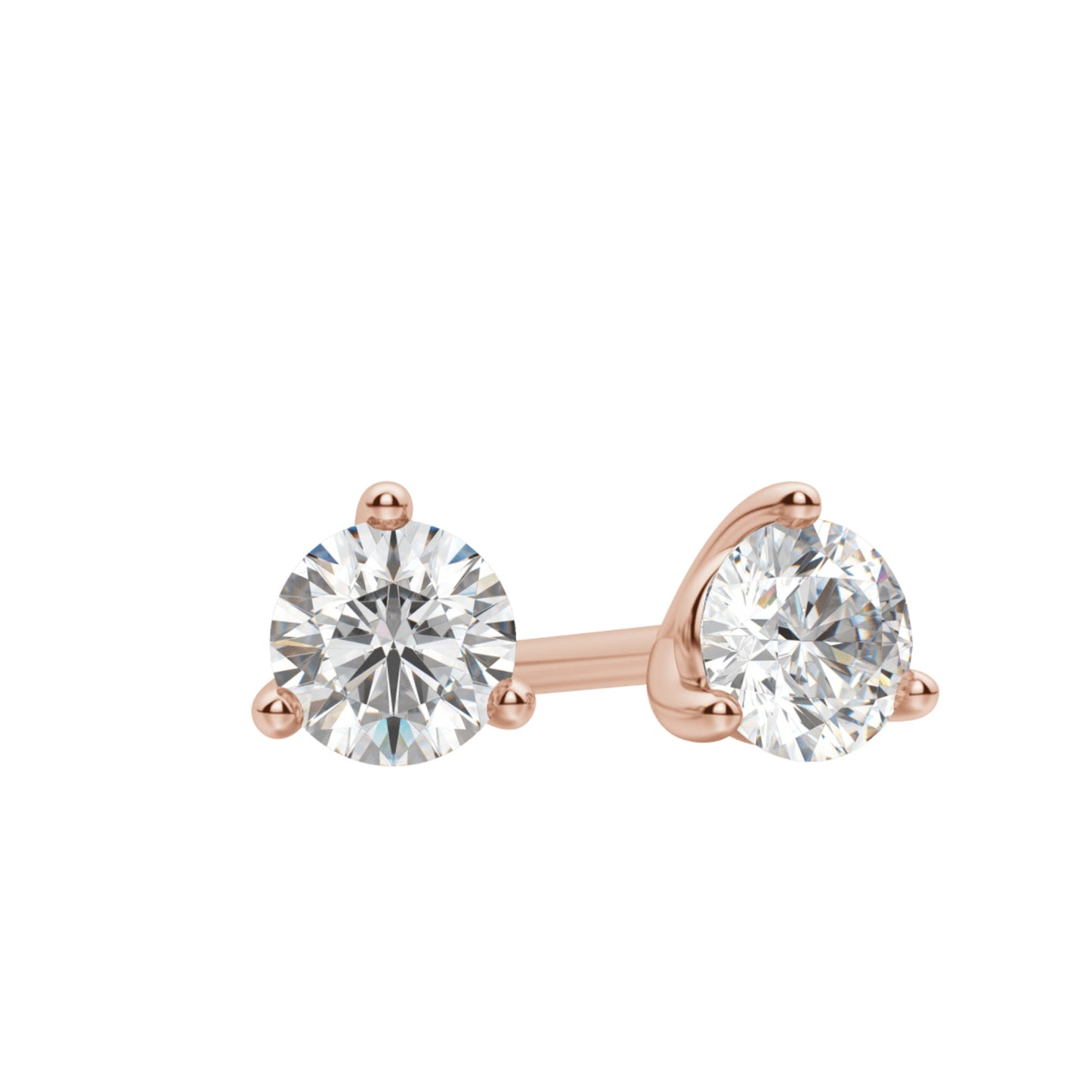 0.50 TCW-1.0 TCW Round Cut Moissanite Solitaire Stud Earrings - farrellouise