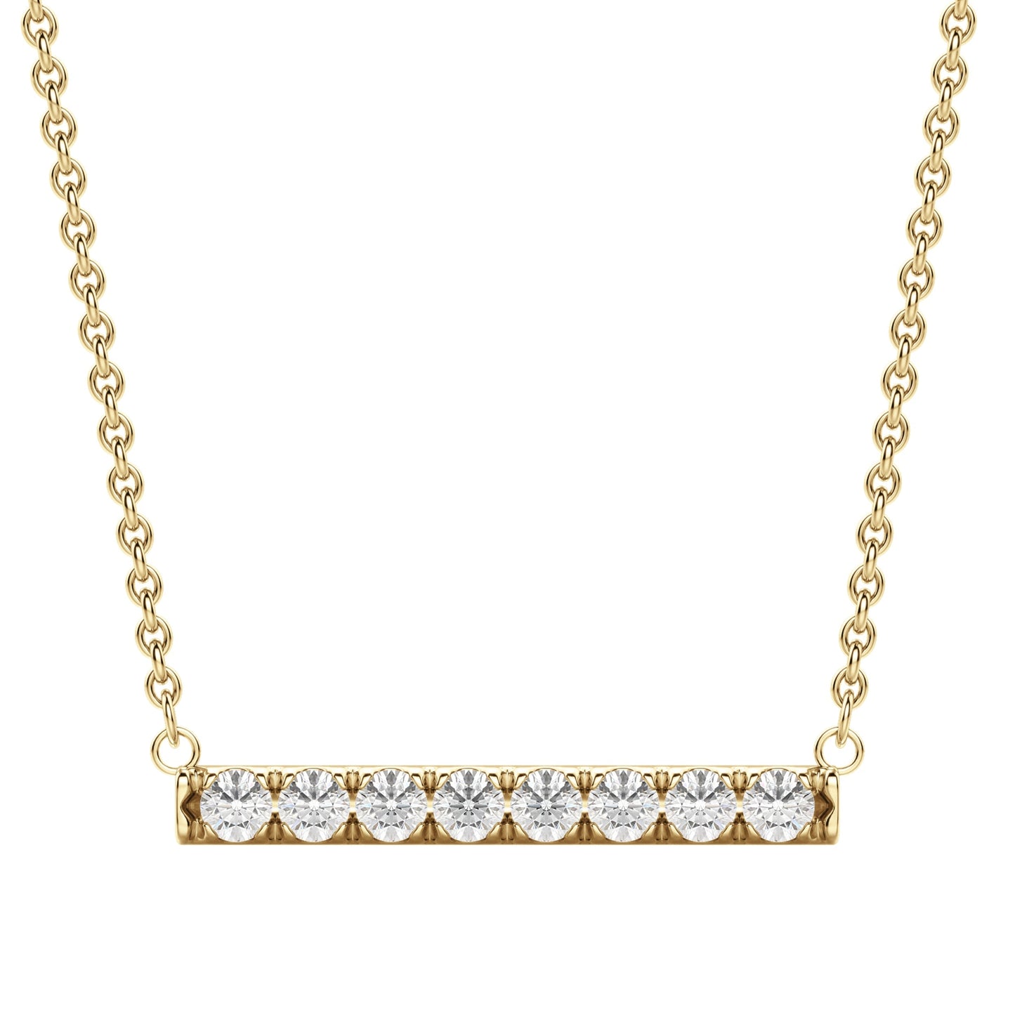 0.24 CT Round Cut Bar Necklace Moissanite Diamond Necklace - farrellouise