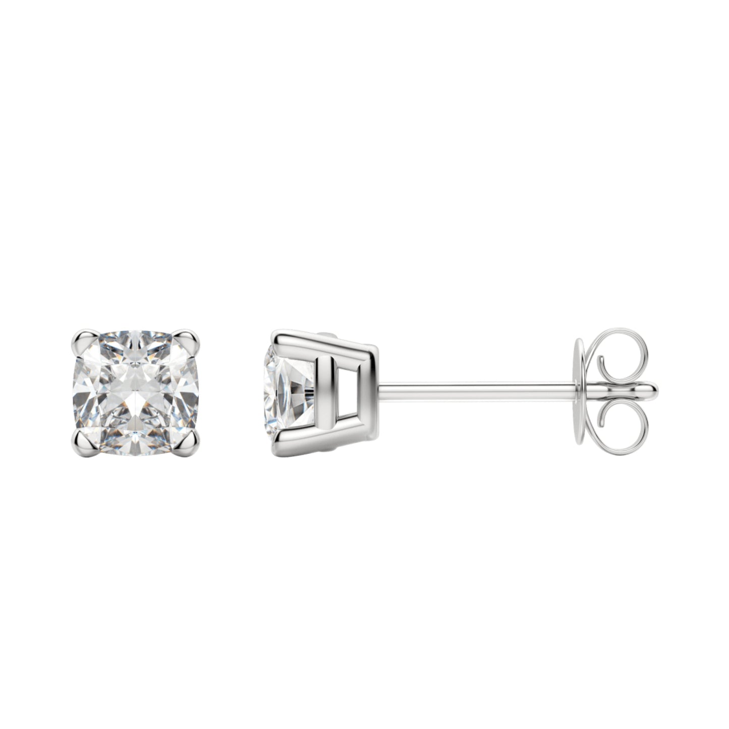 0.50 TCW-1.0 TCW Cushion Cut Moissanite Solitaire Stud Earrings - farrellouise