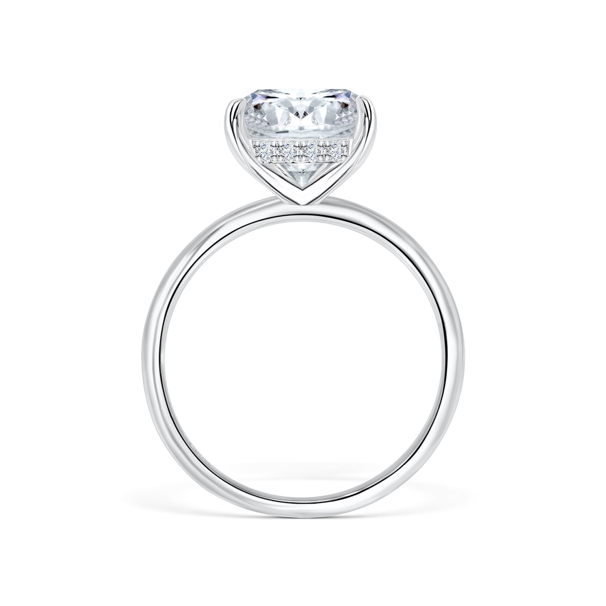 3.50 CT Cushion Moissanite Hidden Halo Engagement Ring - farrellouise