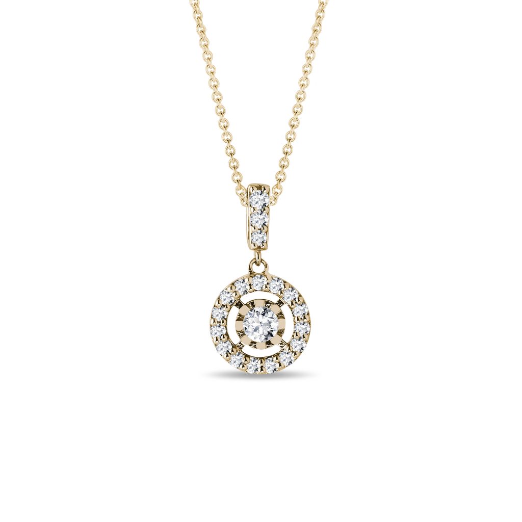0.34 TCW Round Moissanite Diamond Halo Pendent Necklace - farrellouise