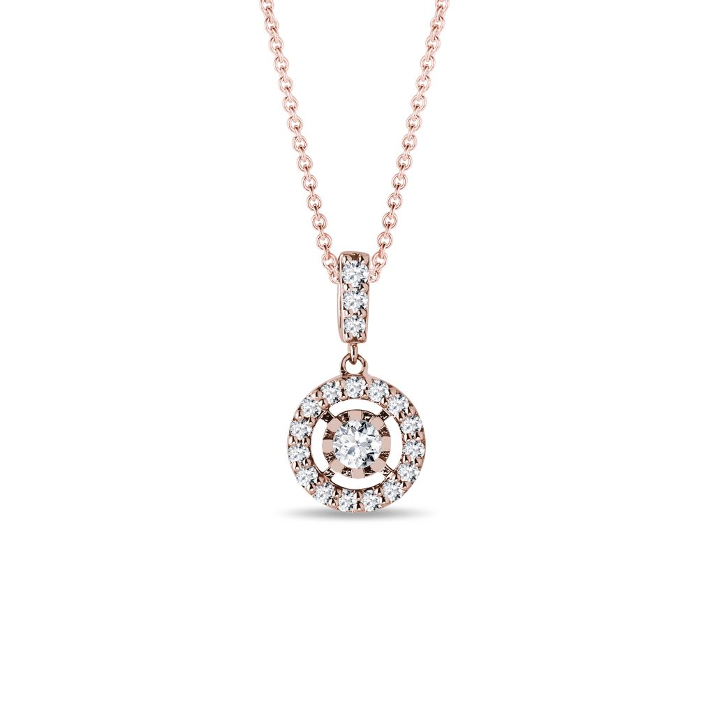 0.34 TCW Round Moissanite Diamond Halo Pendent Necklace - farrellouise