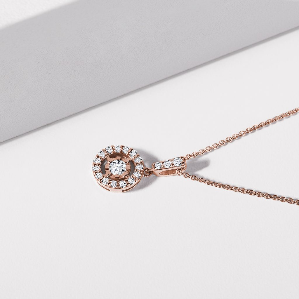 0.34 TCW Round Moissanite Diamond Halo Pendent Necklace - farrellouise