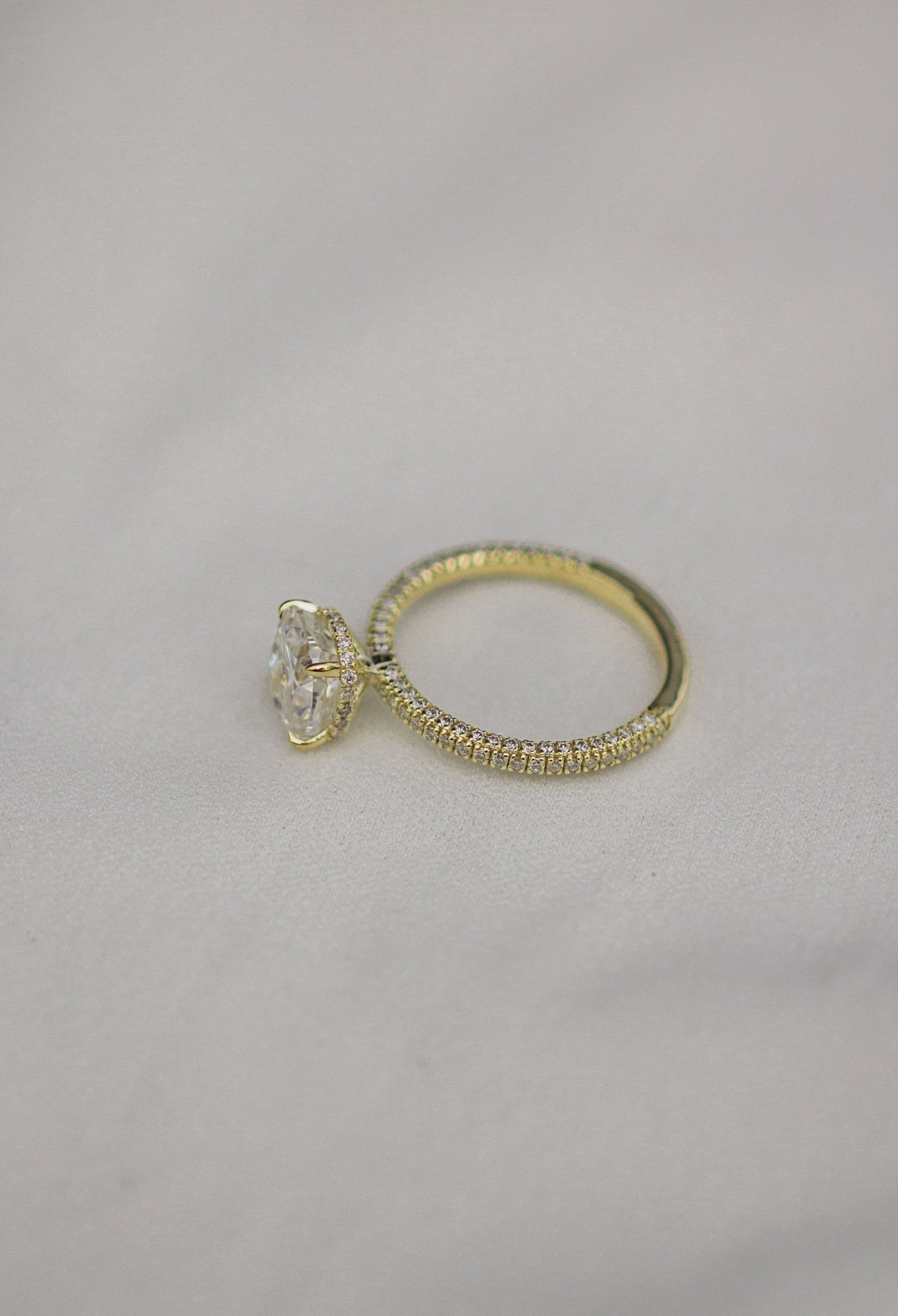 2.0 CT Cushion Hidden Halo & Pave Moissanite Engagement Ring - farrellouise