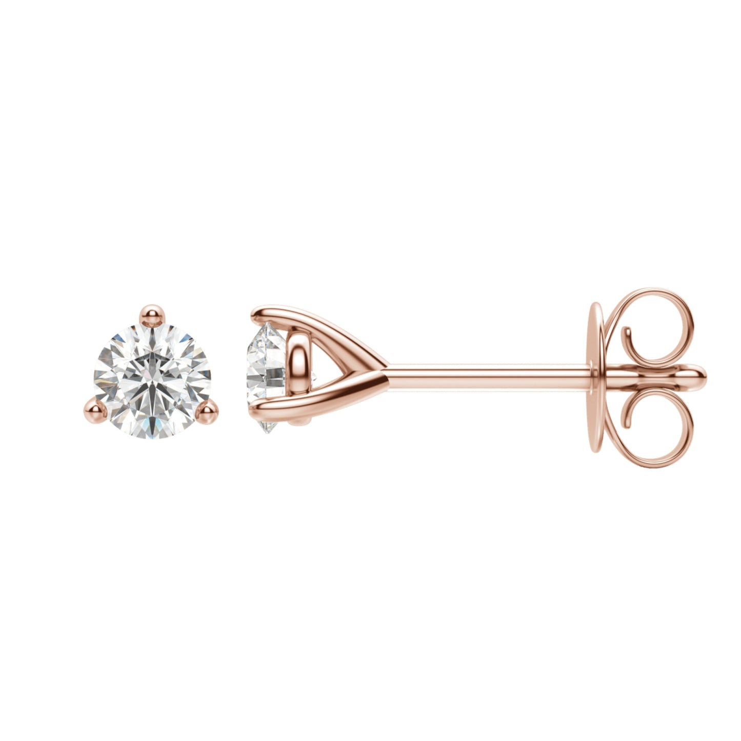 0.50 TCW-1.0 TCW Round Cut Moissanite Solitaire Stud Earrings - farrellouise