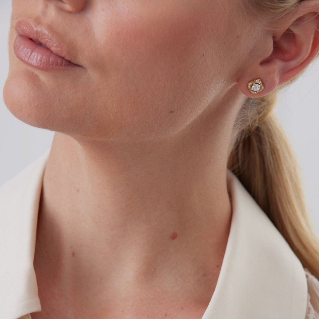 0.35 TCW Round Moissanite Diamond Stud Earrings - farrellouise