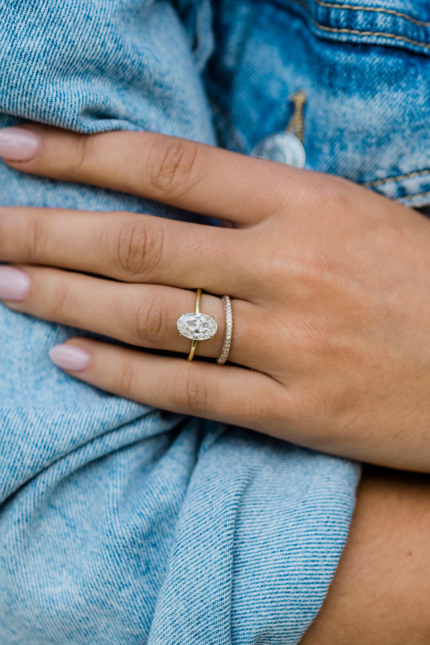 2.70 CT Oval Solitaire Hidden Halo Moissanite Engagement Ring - farrellouise