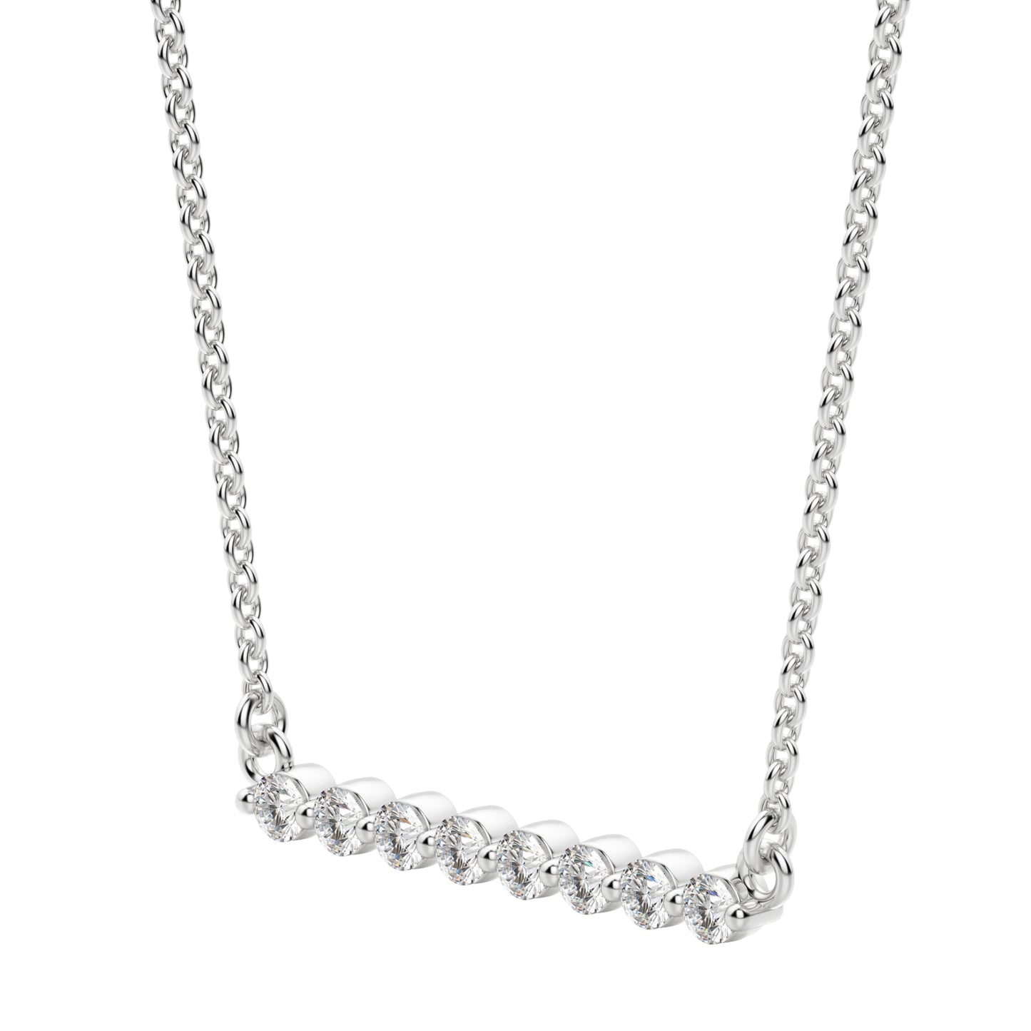 0.24 CT Round Moissanite Diamond Bar Style Necklace - farrellouise
