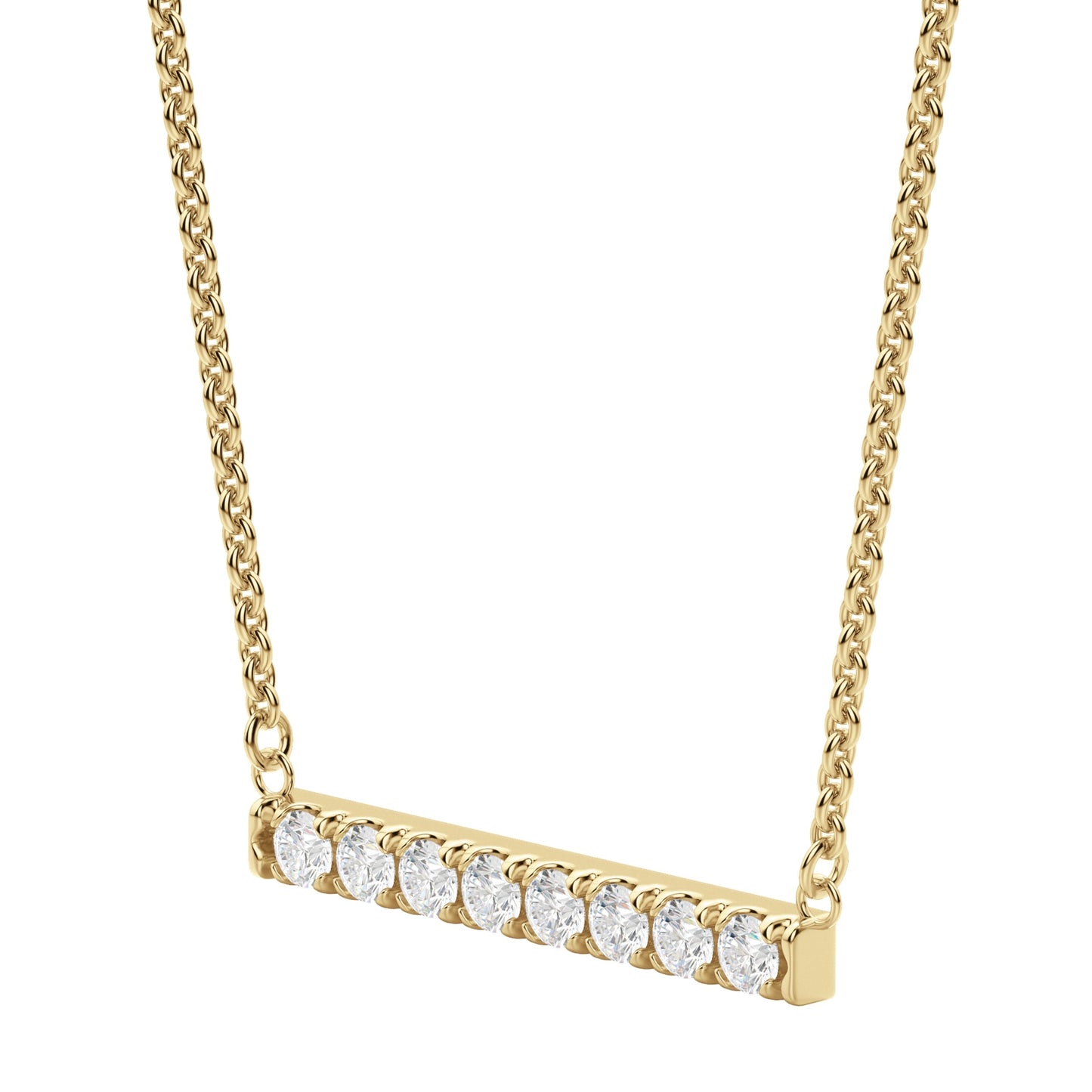 0.24 CT Round Cut Bar Necklace Moissanite Diamond Necklace - farrellouise