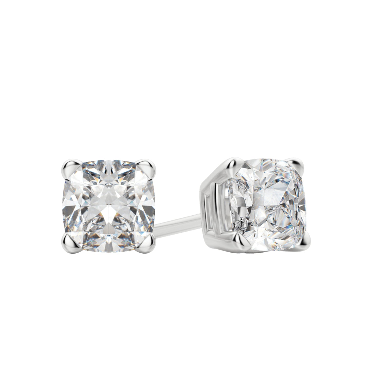 0.50 TCW-1.0 TCW Cushion Cut Moissanite Solitaire Stud Earrings - farrellouise