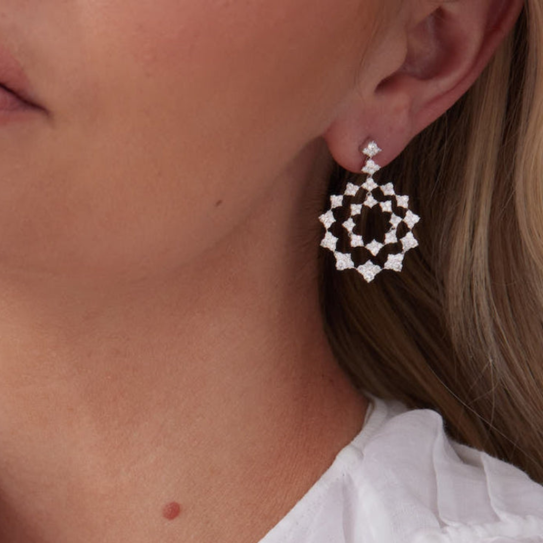 2.62 TCW Round Moissanite Diamond Drop Earrings