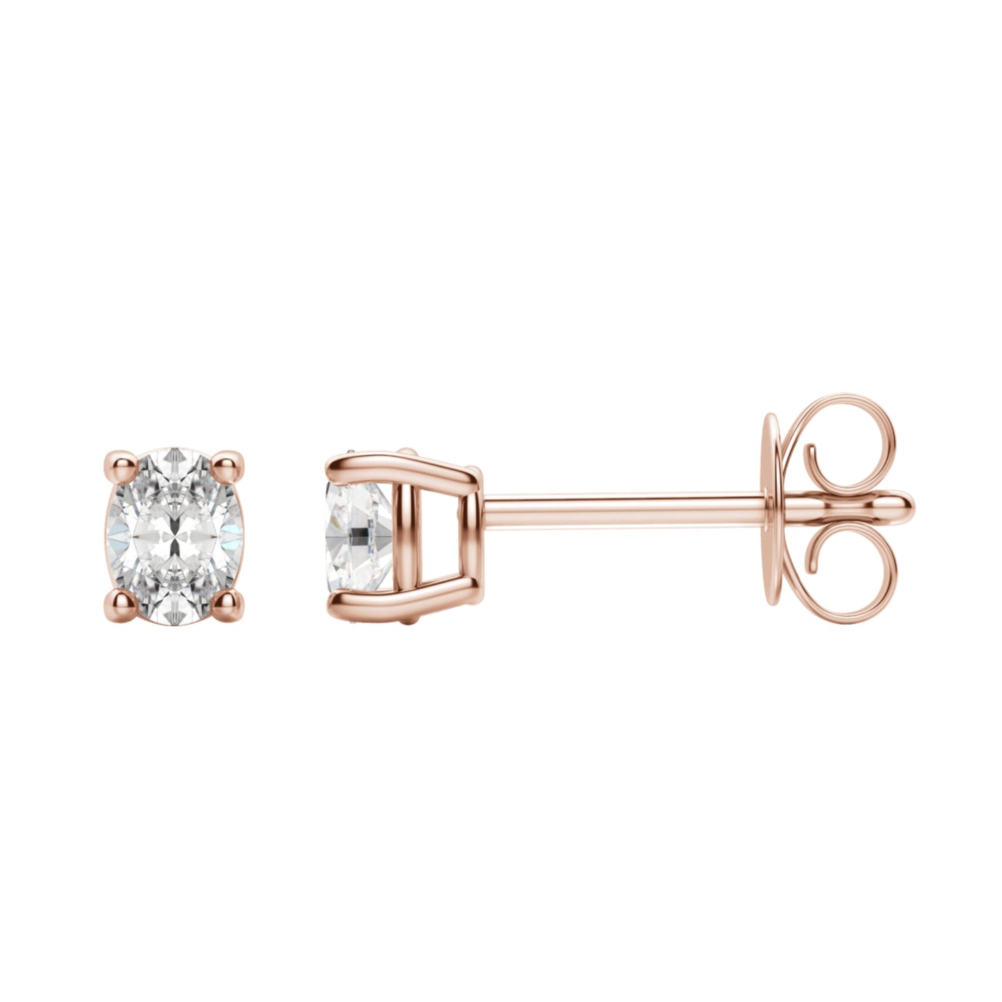 0.50 TCW-1.0 TCW Oval Cut Moissanite Solitaire Stud Earrings - farrellouise