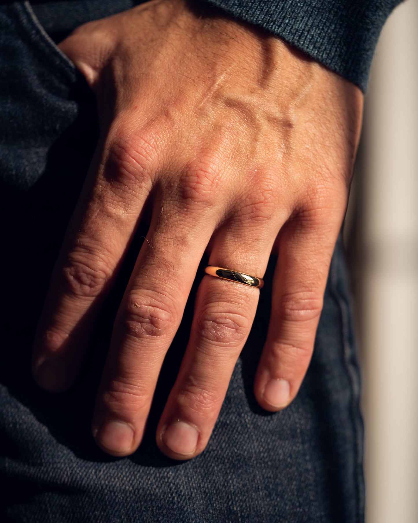 Polished Finish Classic Men's Gold Wedding Band - farrellouise