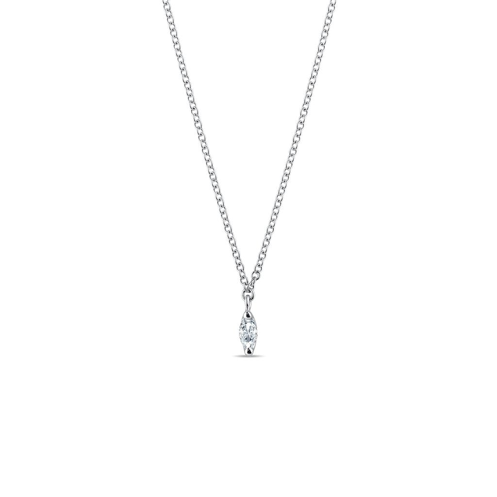 0.13 CT Marquise Moissanite Diamond Solitaire Pendent Necklace - farrellouise