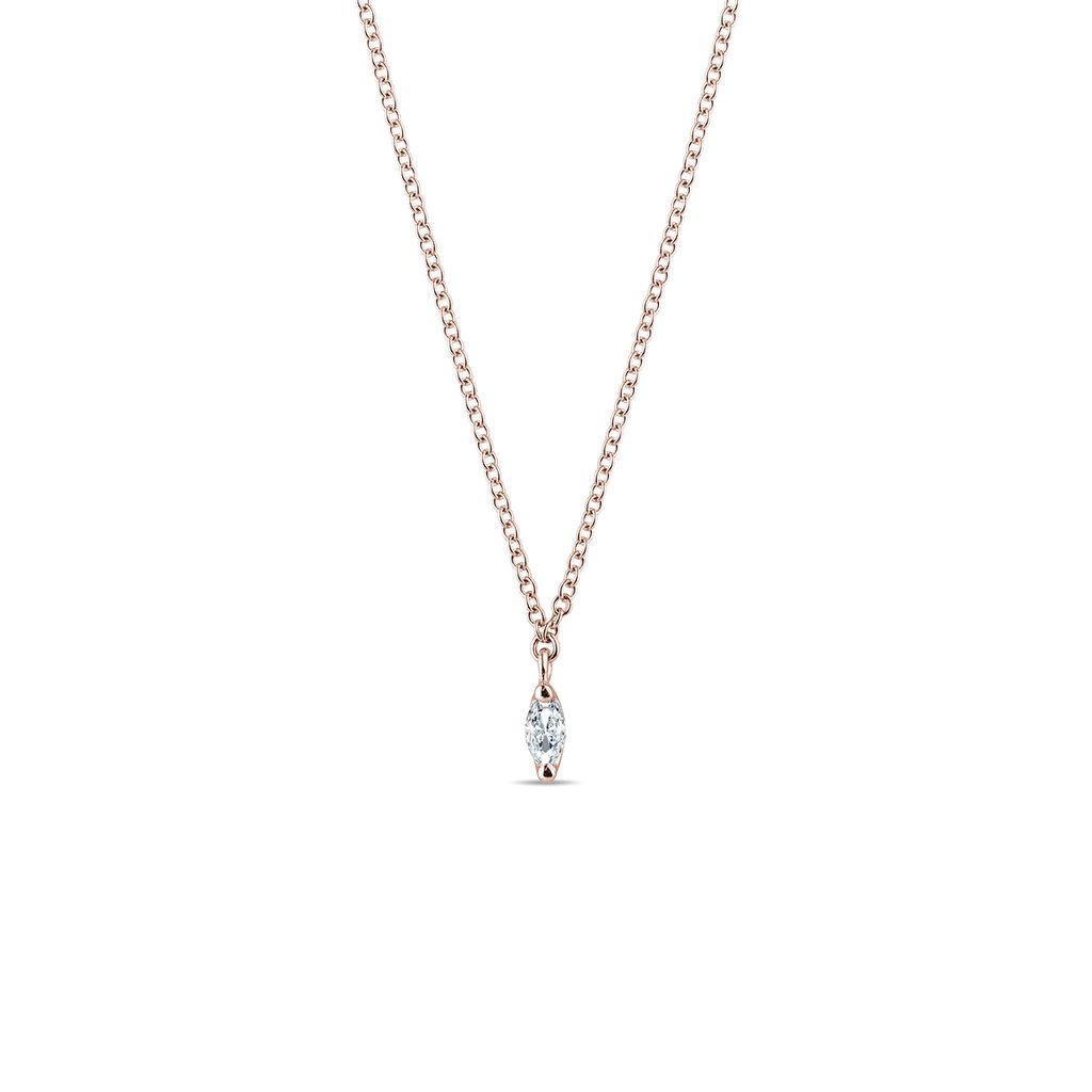 0.13 CT Marquise Moissanite Diamond Solitaire Pendent Necklace - farrellouise