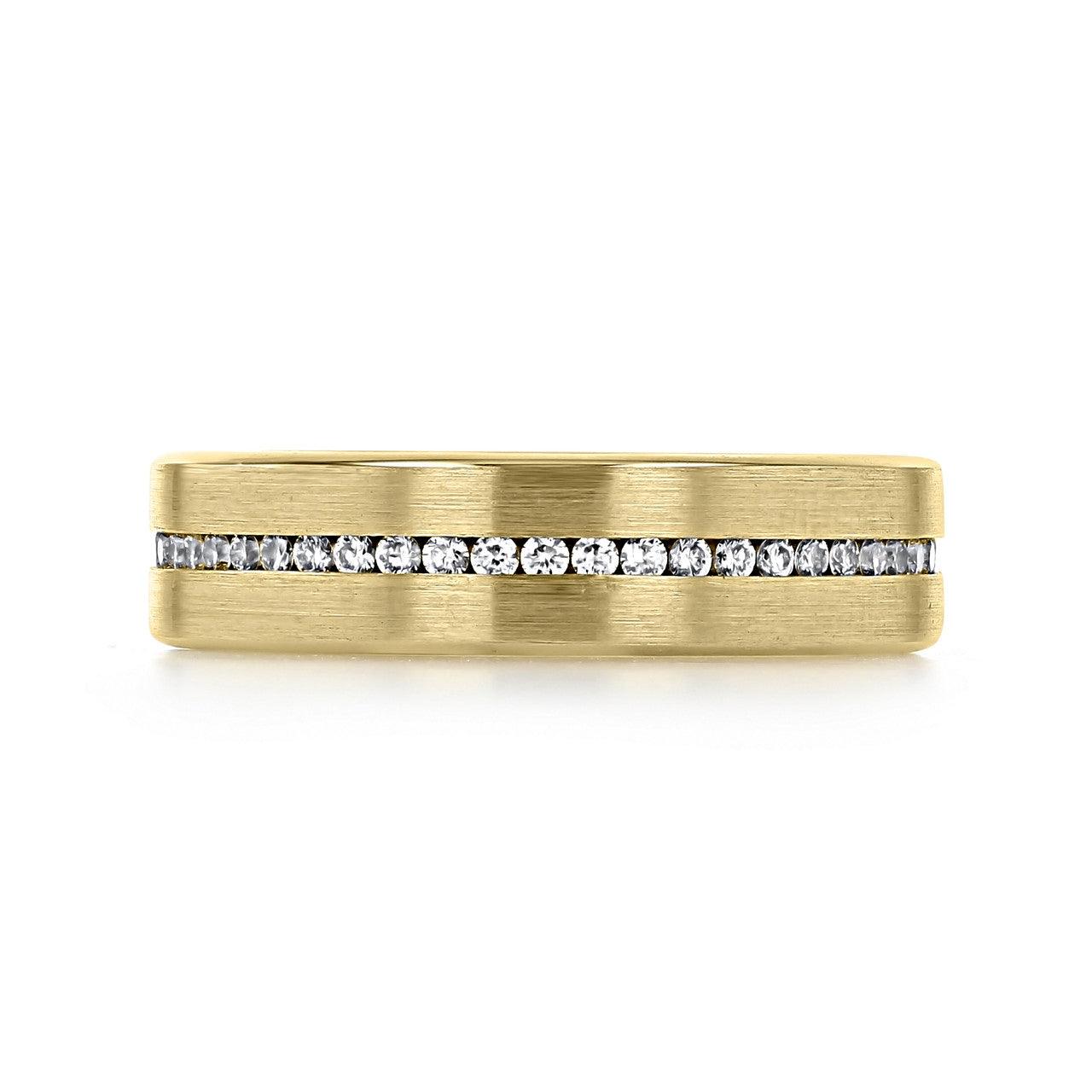 Round Stones Satin Men's Wedding Band - farrellouise