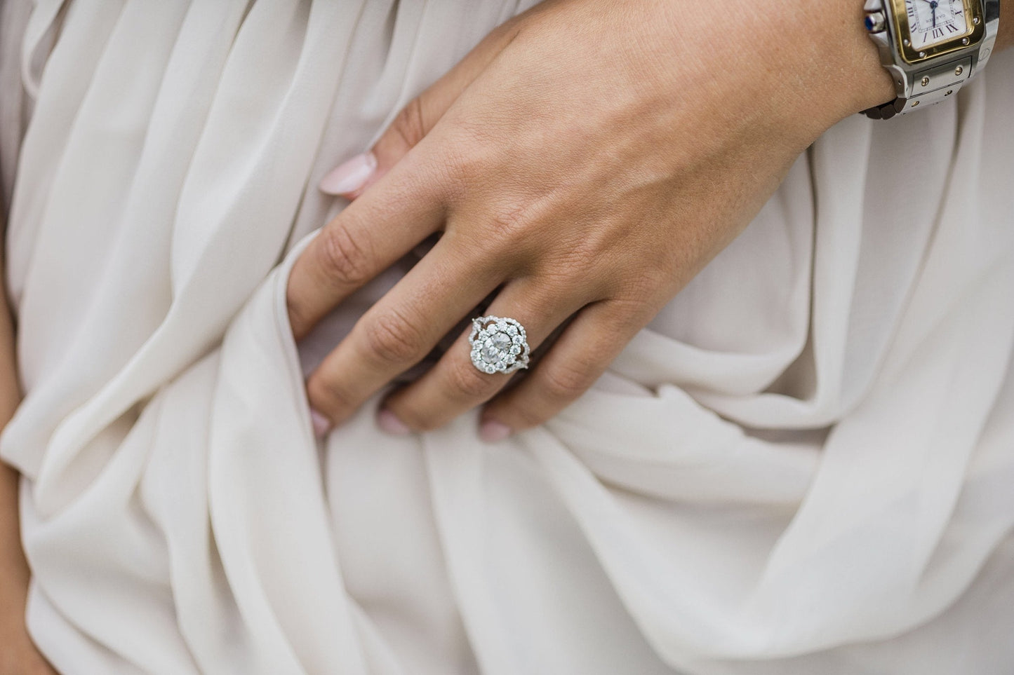 1.85 CT- 3.85 CT Oval Art Deco Halo Moissanite Engagement Ring - farrellouise