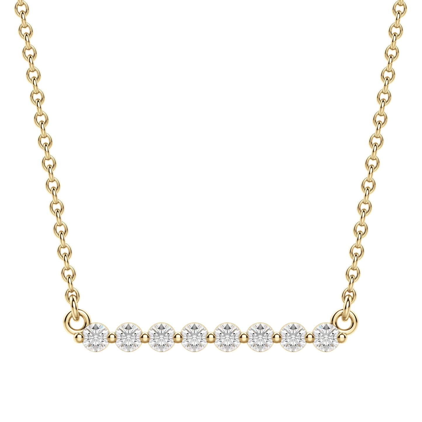 0.24 CT Round Moissanite Diamond Bar Style Necklace - farrellouise