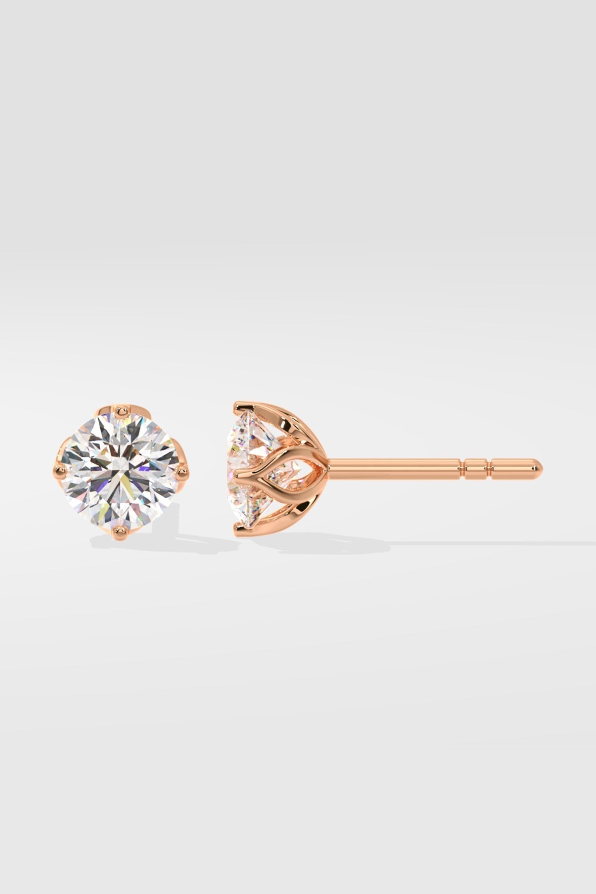 1.0 TCW Round Cut Moissanite Solitaire Stud Earrings - farrellouise