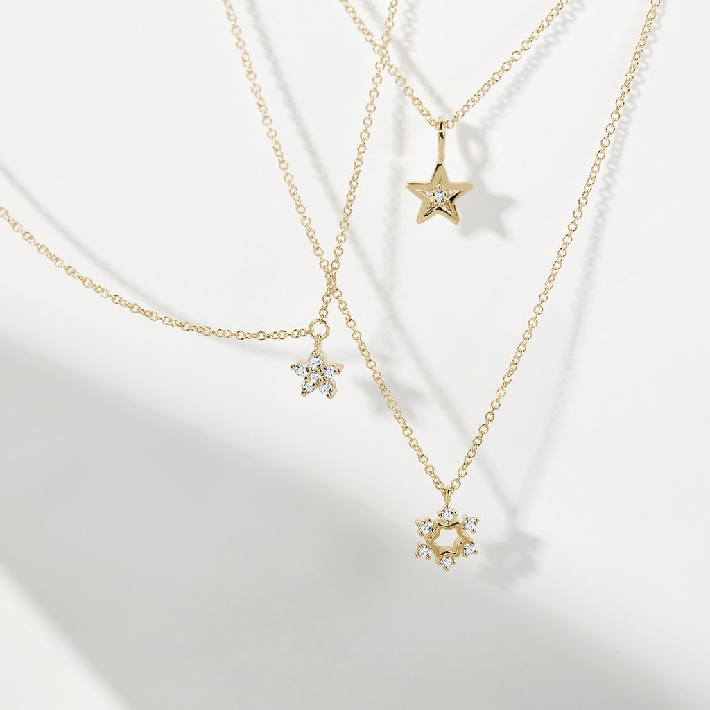 0.10 TCW Round Moissanite Diamond Star Pendent Necklace - farrellouise
