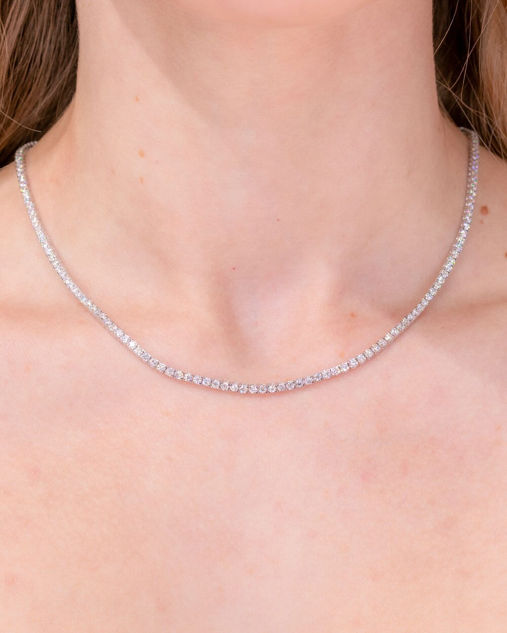 6.08TCW Round Moissanite Tennis Necklace - farrellouise