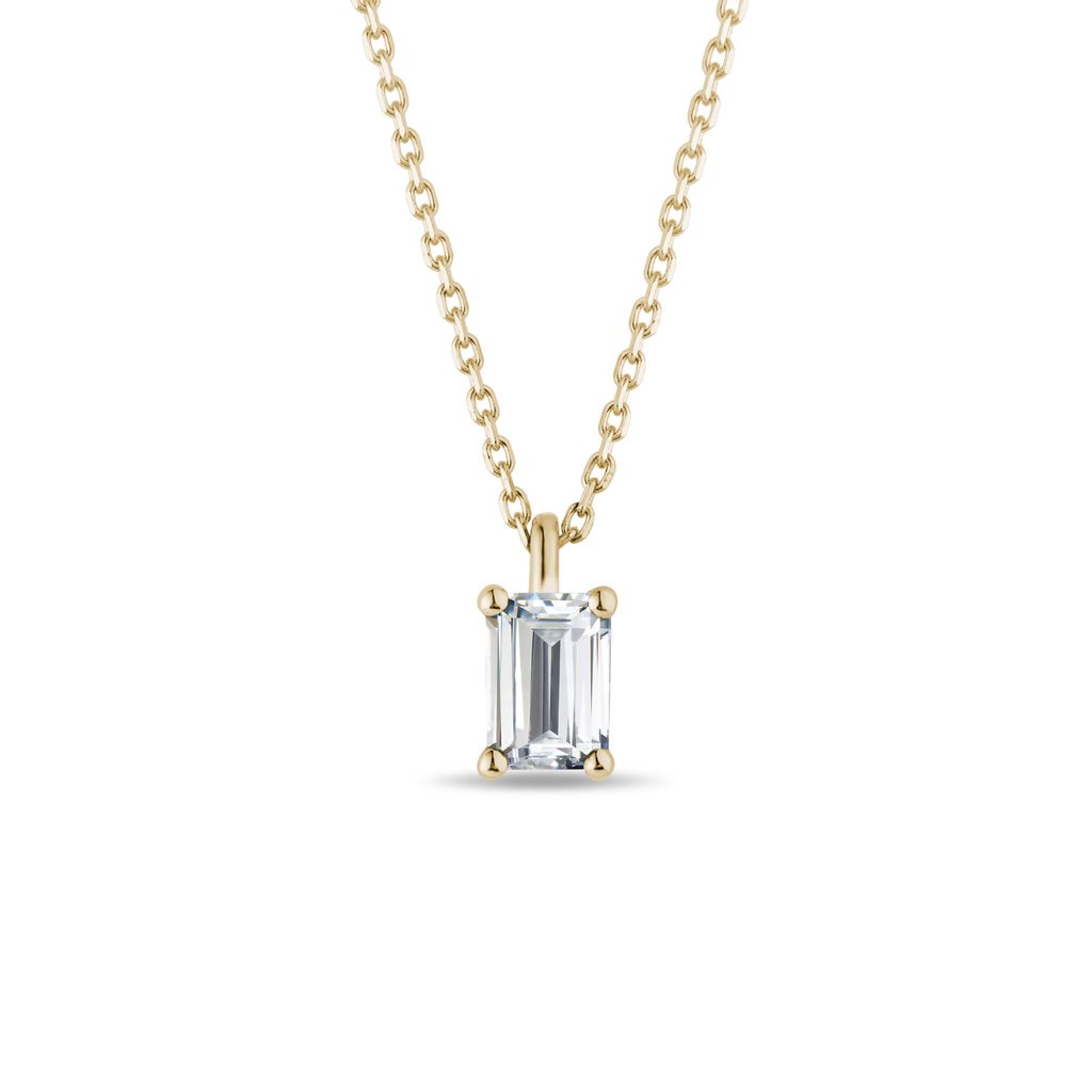 0.60 CT Emerald Moissanite Diamond Solitaire Pendent Necklace - farrellouise