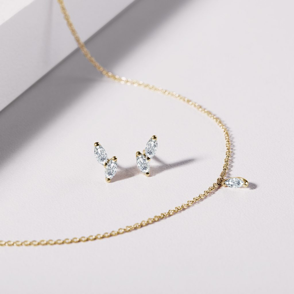 0.13 CT Marquise Moissanite Diamond Solitaire Pendent Necklace - farrellouise