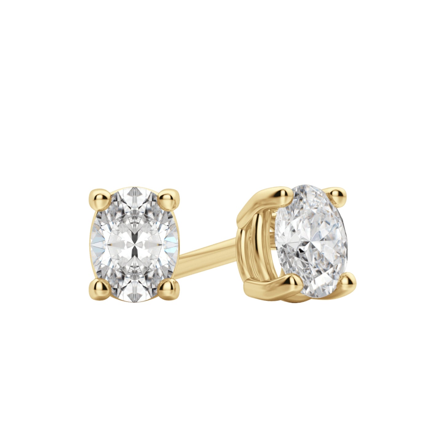 0.50 TCW-1.0 TCW Oval Cut Moissanite Solitaire Stud Earrings - farrellouise