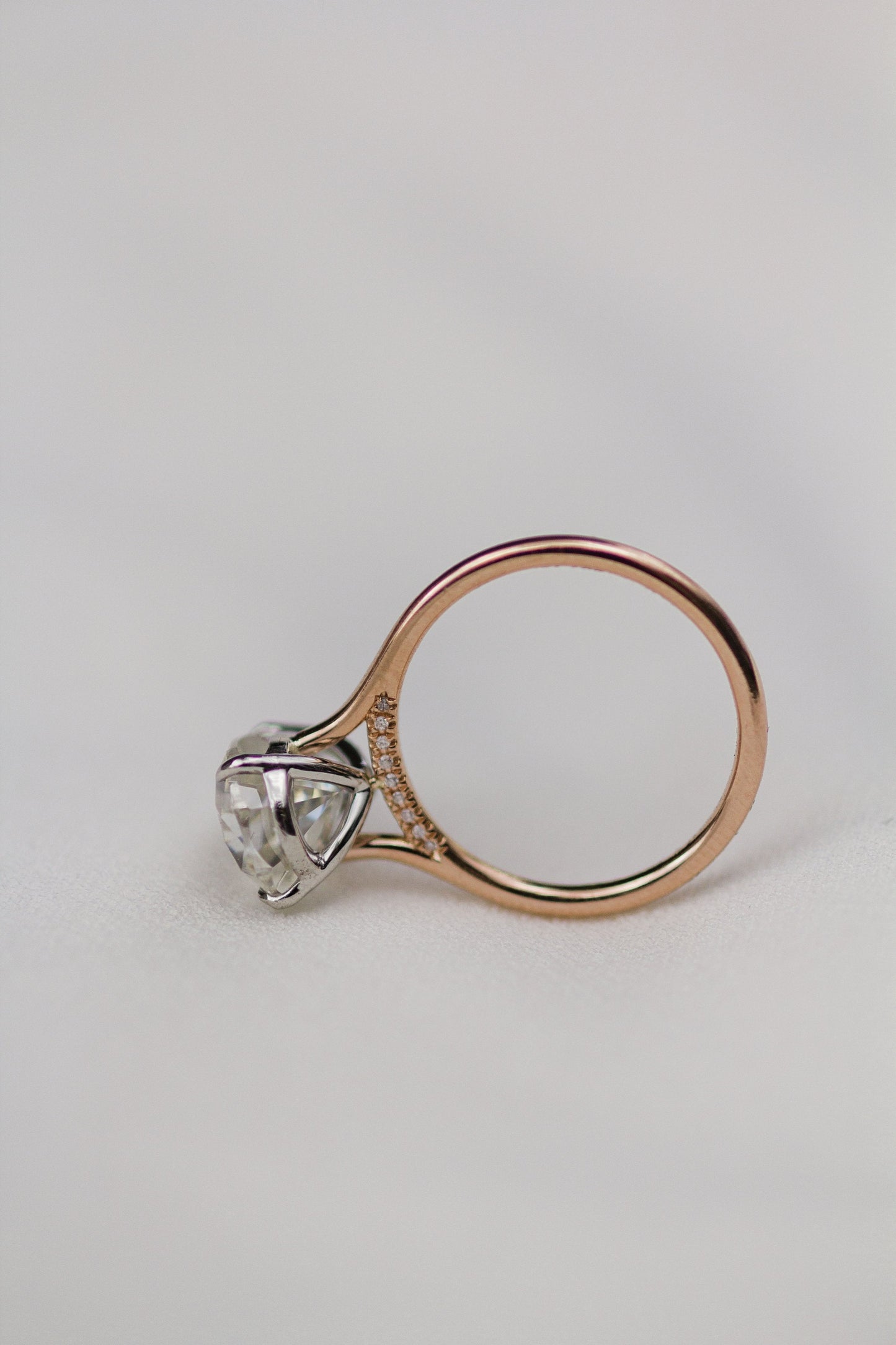 4.50 CT Pear Solitaire Bridge Moissanite Engagement Ring - farrellouise