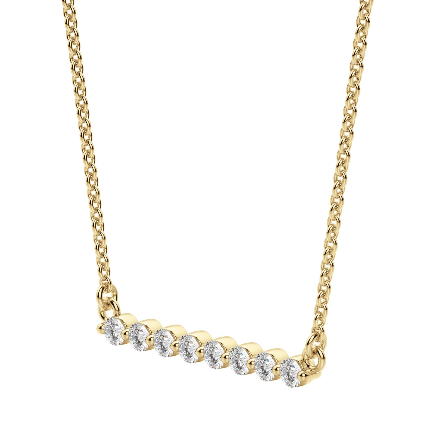 0.24 CT Round Moissanite Diamond Bar Style Necklace - farrellouise