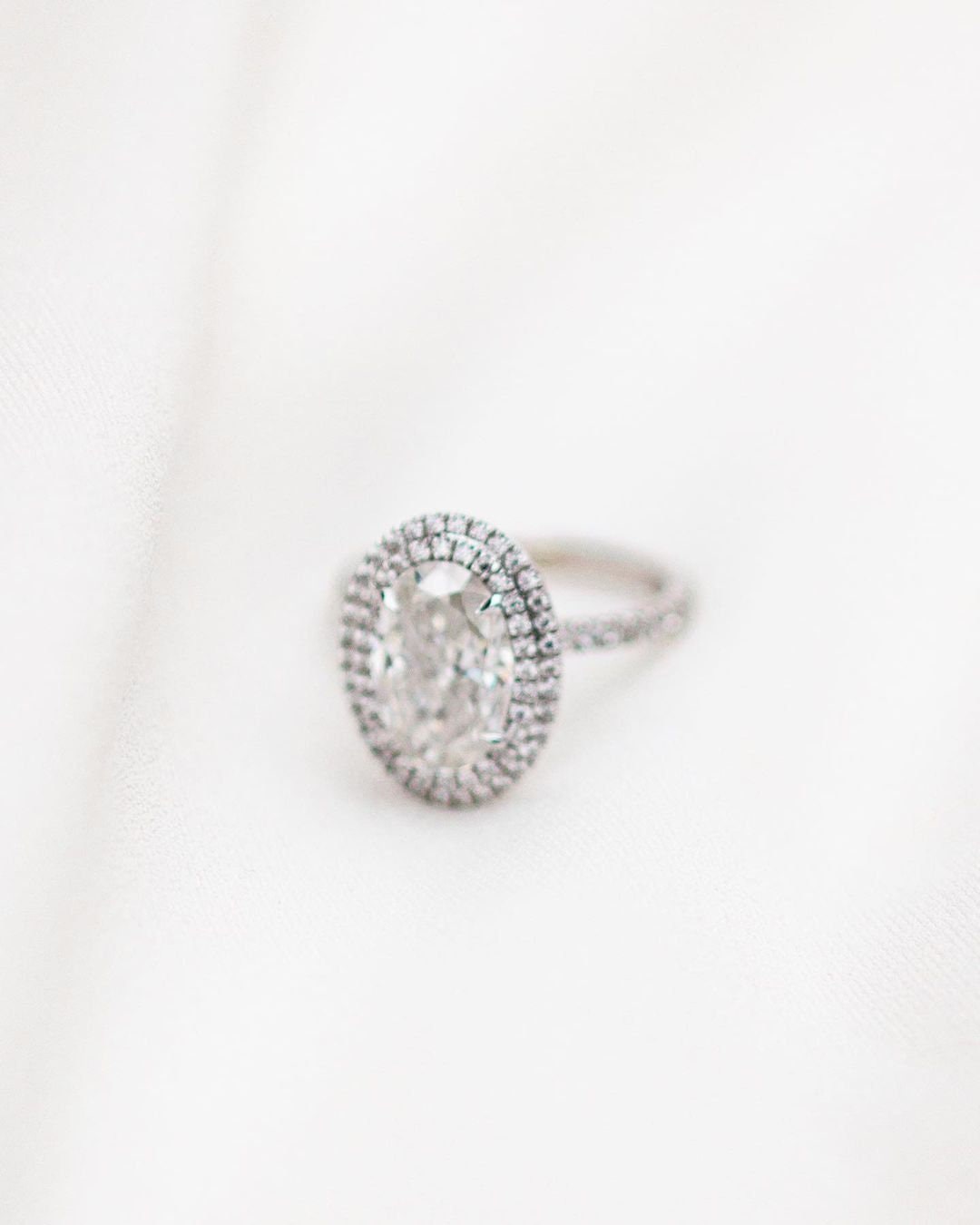 1.85 - 3.85 CT Oval Double Halo Moissanite Engagement Ring - farrellouise