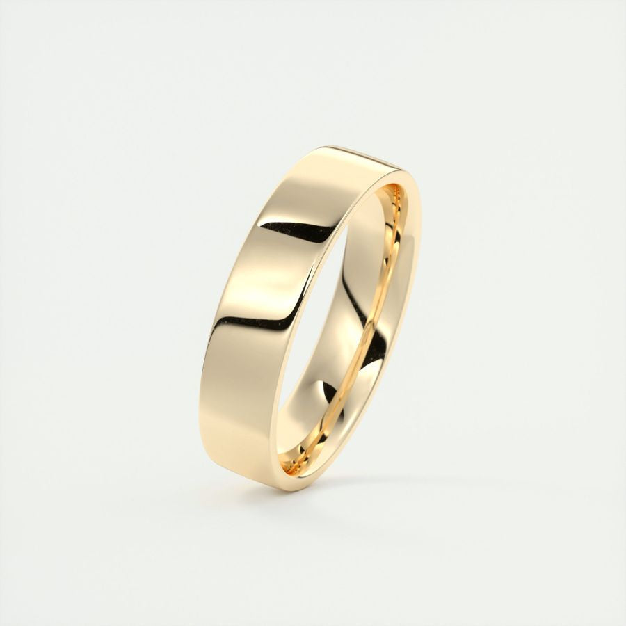 Polished Finish Regular Yellow Gold Men's Band - farrellouise