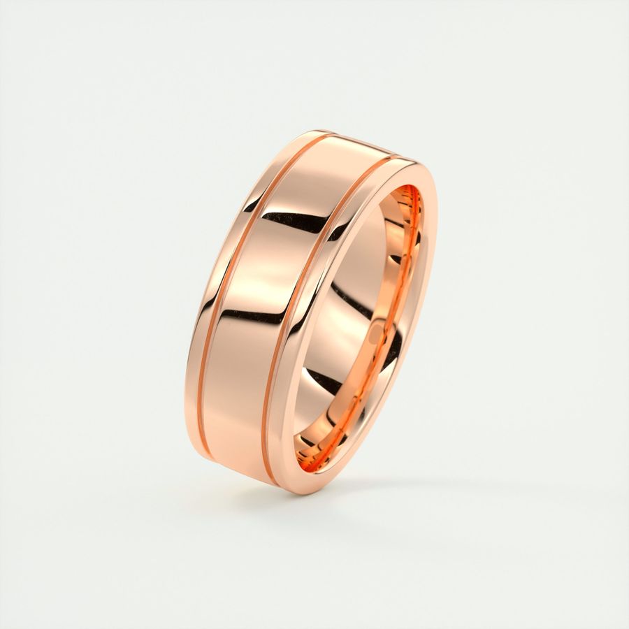 High-Polish Finish Classic Men's Band - farrellouise