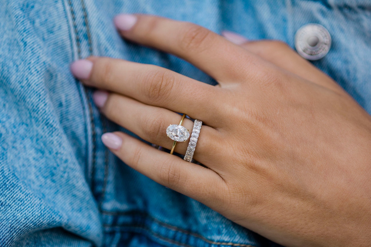 2.70 CT Oval Solitaire Hidden Halo Moissanite Engagement Ring - farrellouise