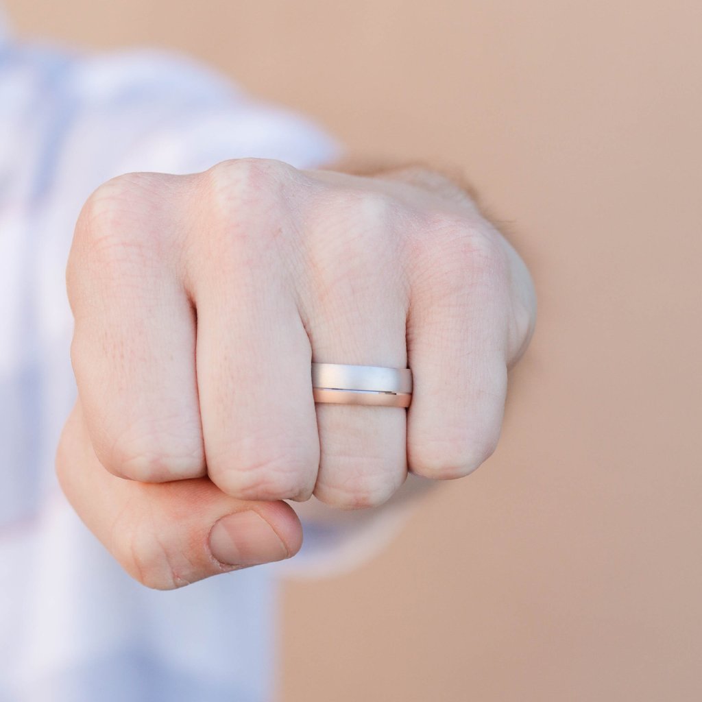 Satin-Finish Two Tone Regular Men's Band - farrellouise