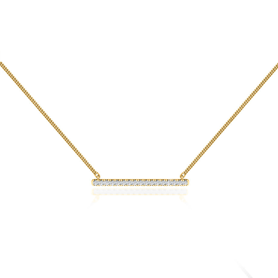 0.20 TCW Round Moissanite Diamond Bar Style Necklace - farrellouise