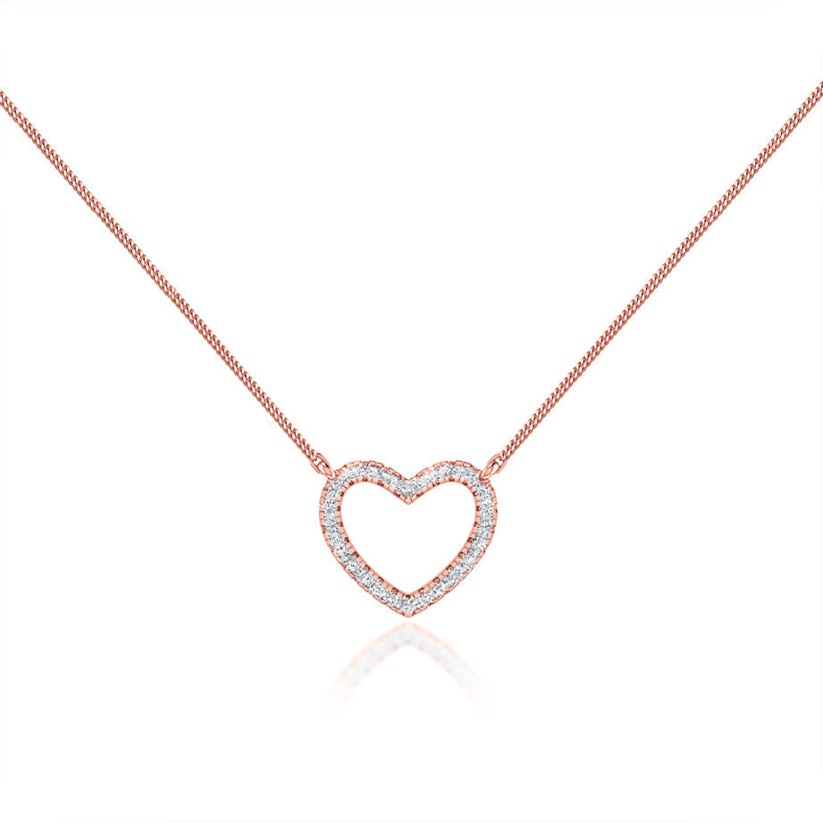 0.24 TCW Round Moissanite Diamond Heart Pendent Necklace - farrellouise