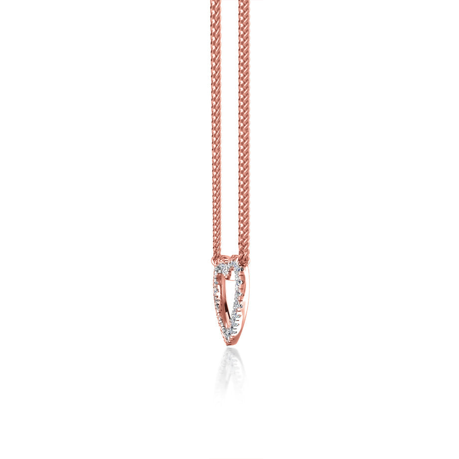 0.24 TCW Round Moissanite Diamond Heart Pendent Necklace - farrellouise