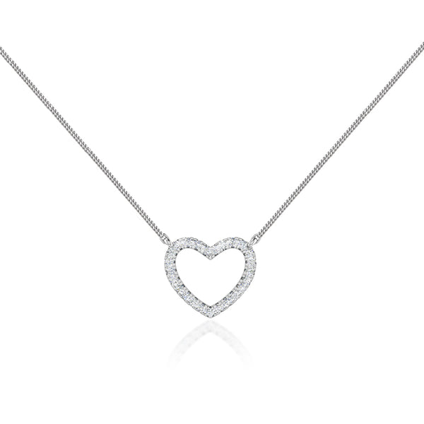 0.24 TCW Round Moissanite Diamond Heart Pendent Necklace - farrellouise