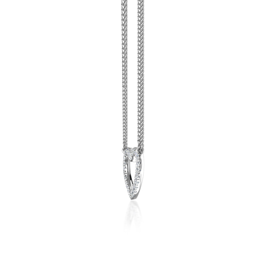 0.24 TCW Round Moissanite Diamond Heart Pendent Necklace - farrellouise