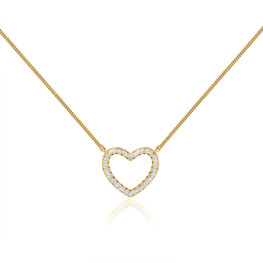 0.24 TCW Round Moissanite Diamond Heart Pendent Necklace - farrellouise
