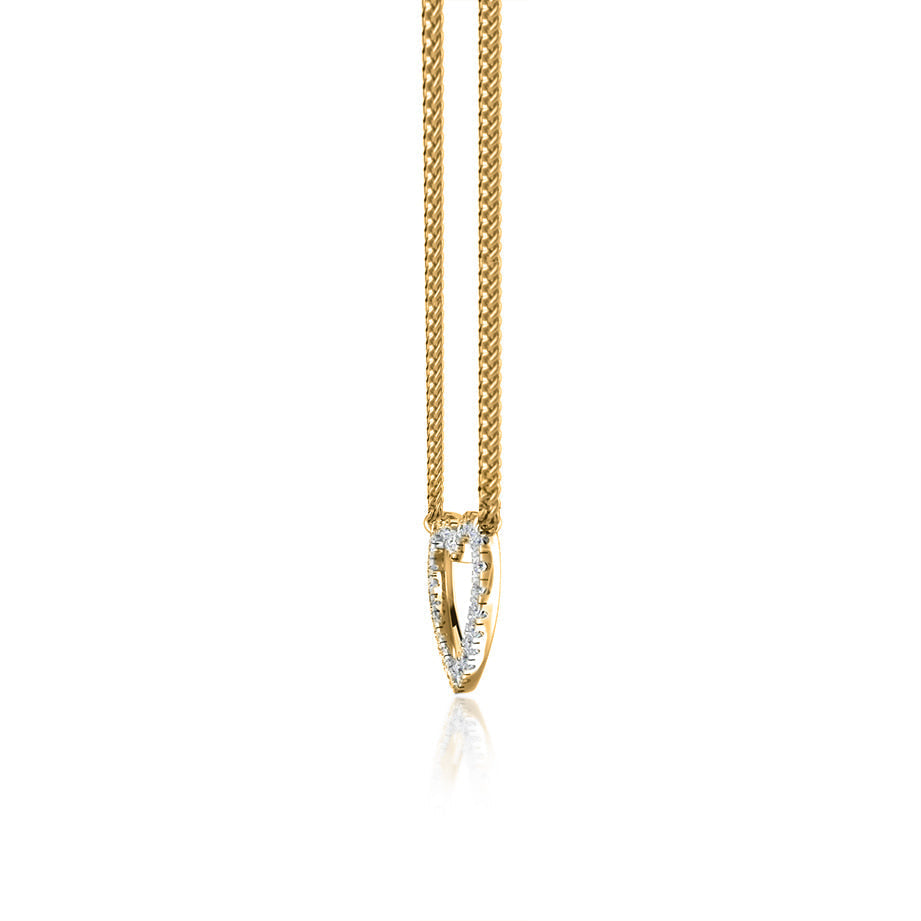 0.24 TCW Round Moissanite Diamond Heart Pendent Necklace - farrellouise