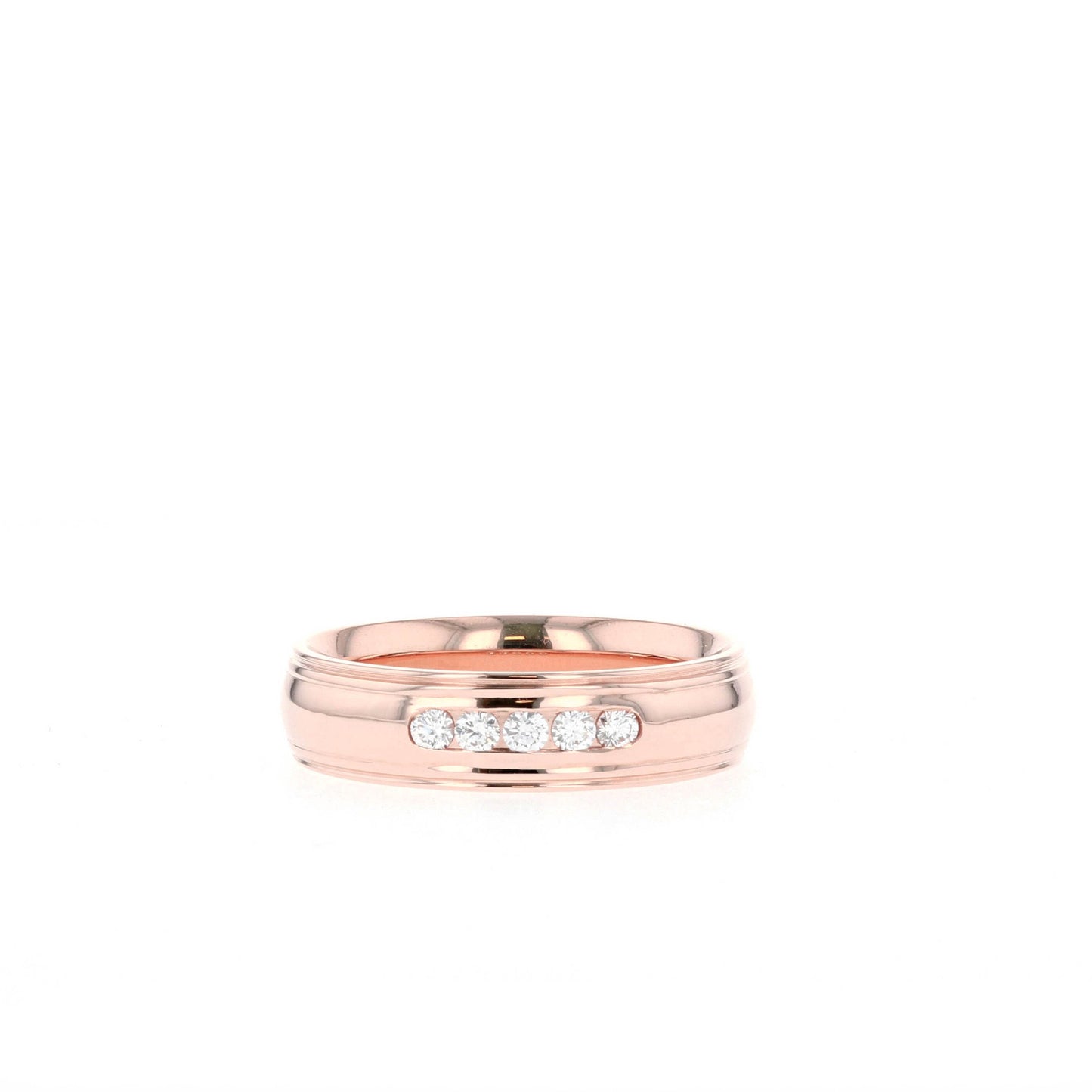 Stone Setting High Polish Finish Men's Band - farrellouise