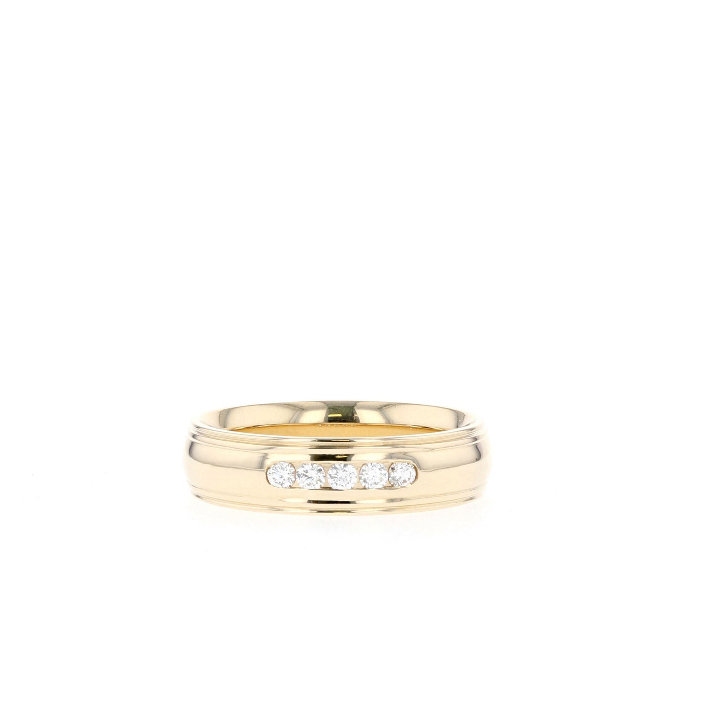 Stone Setting High Polish Finish Men's Band - farrellouise
