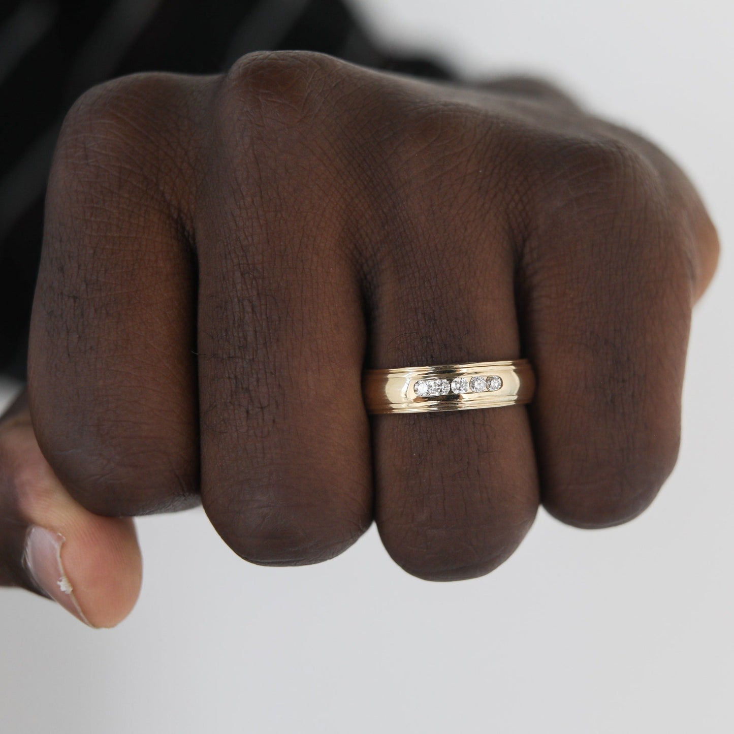 Stone Setting High Polish Finish Men's Band - farrellouise