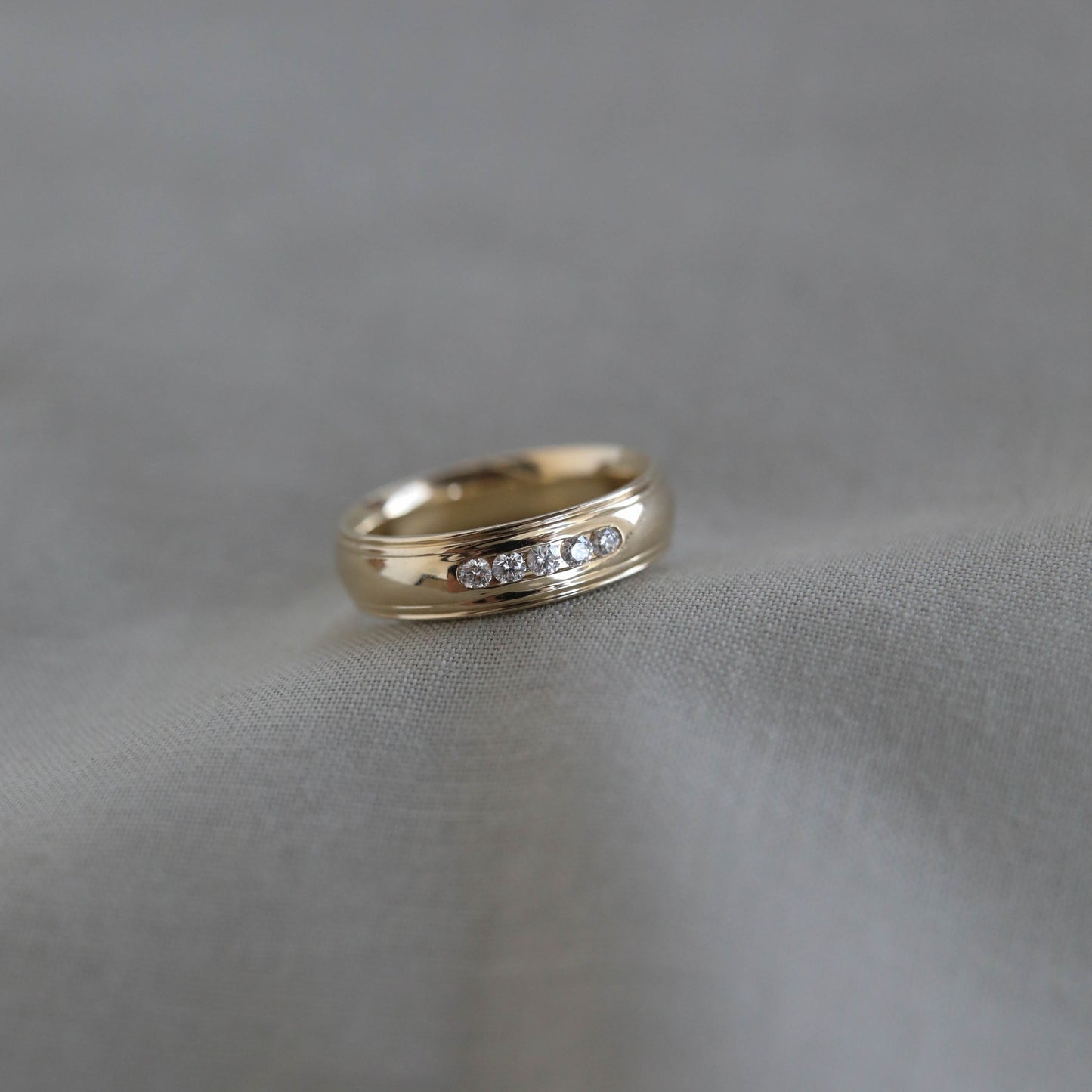 Stone Setting High Polish Finish Men's Band - farrellouise