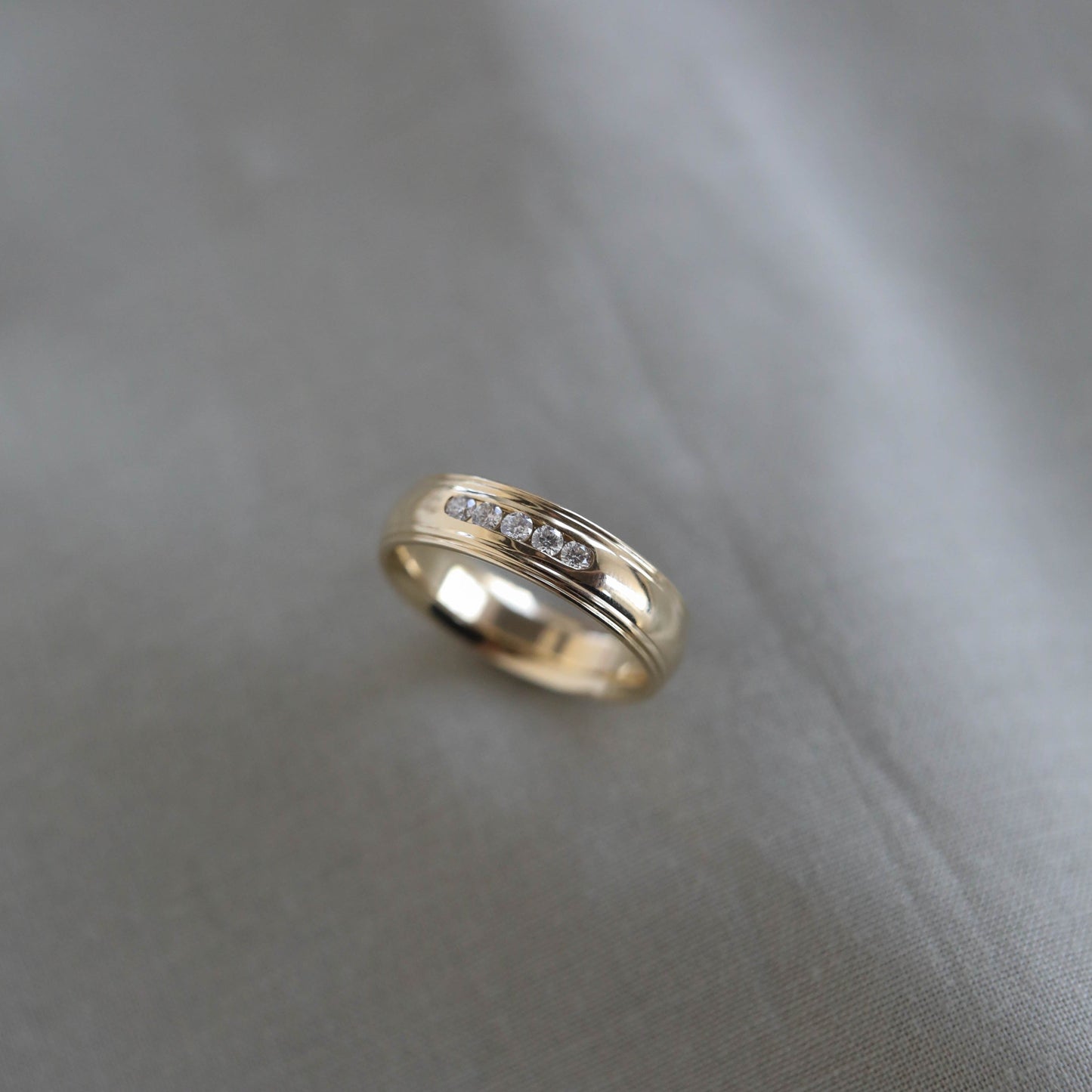 Stone Setting High Polish Finish Men's Band - farrellouise