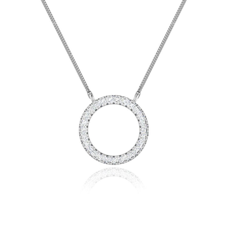 0.23 TCW Round Moissanite Diamond Circle Pendant Necklace - farrellouise