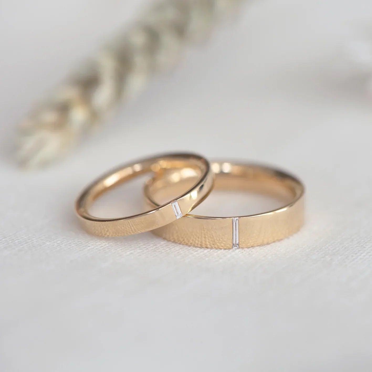 Classic Needle Baguette Wedding Band For Men - farrellouise