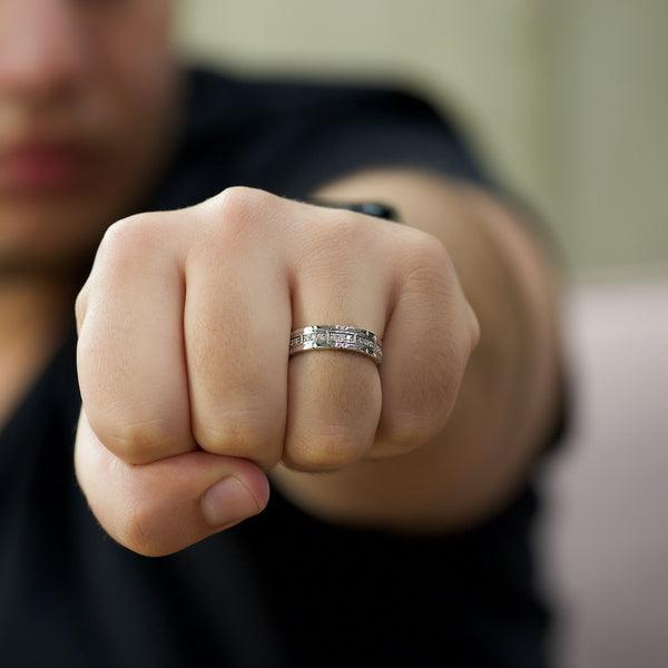Round Shaped Stones Wedding Band For Men - farrellouise